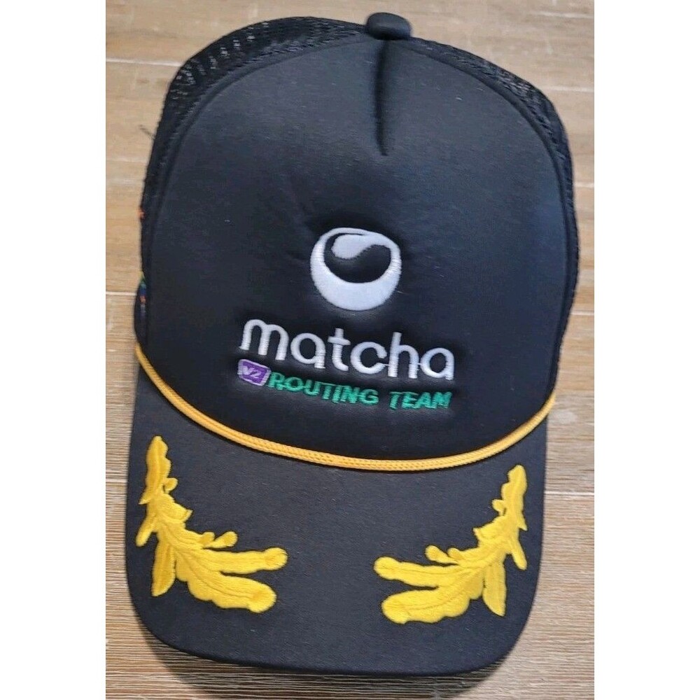 Matcha Routing Team Trucker Hat Black Snapback Cap Yellow Rope  OX V2 Matcha.xyz